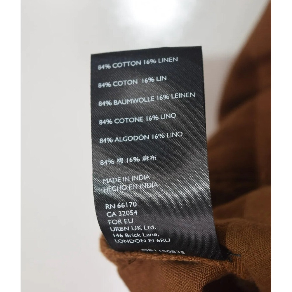 Urban Outfitters Pants Womens 4 Brown Cargo Linen Blend Relaxed Carpenter 28x26 - Picture 6 of 6